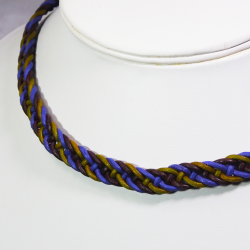 Necklace - Hand woven leather Xiomara - Necklace - Laiton bronze